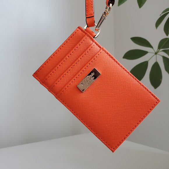 Kate Spade | Orange | Wristlet Card Holder | Leather - Picture 6 of 6